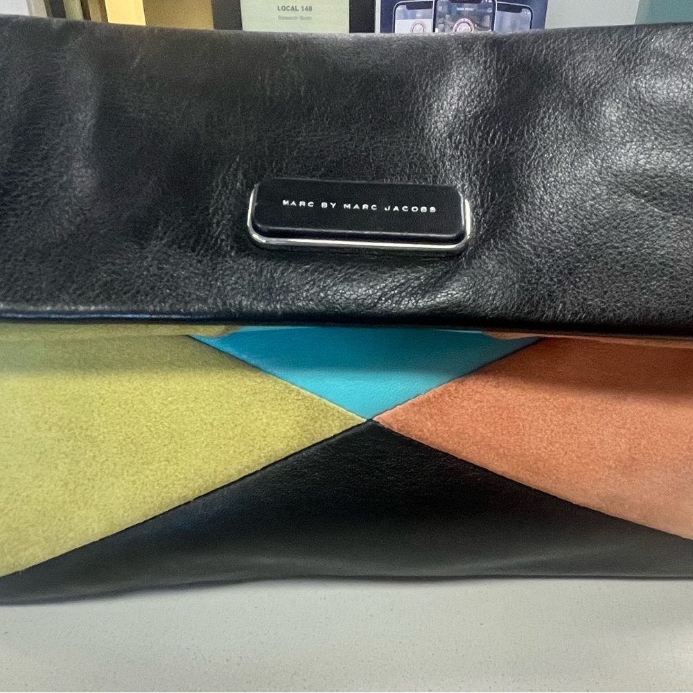 Marc by Marc Jacobs Black Multi-Color Patchwork Leather Clutch